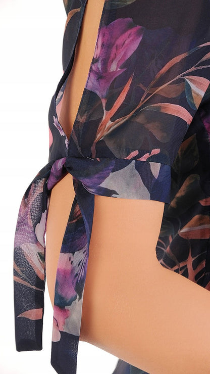 Susan III Elegant Floral Dress | color:granatowy
